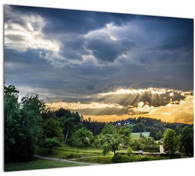 Tablou cu peisaj și raze de soare (70x50 cm), în 40 de alte dimensiuni noi