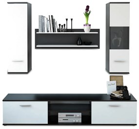Mobilier pentru living, negru/alb, WAW NEW