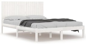 3104429 vidaXL Cadru de pat Super King, alb, 180x200 cm, lemn masiv