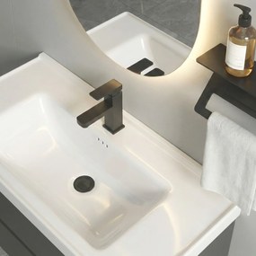 Set mobilier de baie cu lavoar Toledo 80cm Grey