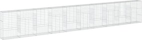 vidaXL Coș gabion cu capac, 1000x50x150 cm, fier galvanizat