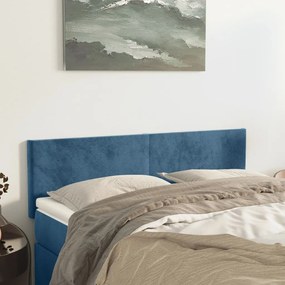 345802 vidaXL Tăblii de pat, 2 buc., albastru închis, 72x5x78/88 cm, catifea