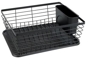 WENKO 54766100 - Scurgător pentru vase Black Outdoor Kitchen, 36 x 30 cm, negru/negru