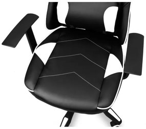 Scaun pentru jocuri video CONNECT IT CGC-0700-WH LeMans Pro negru/alb