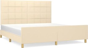 vidaXL Cadru de pat fără saltea, crem, 180x200 cm, textil