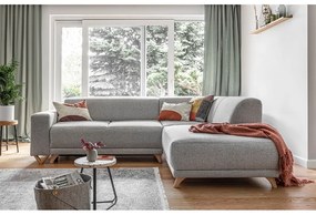 Colțar gri deschis extensibil/cu spațiu de depozitare (cu colț pe partea dreaptă/în formă de ”L”) Classy Sophie – Miuform