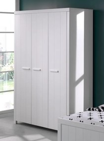 Set Complet Cameră Copii ERIK: Pătuț Transformabil 60x120 - 90x200 cm, Comodă, Masă de Înfășat și Dulap 3 Uși, Alb – Vipack