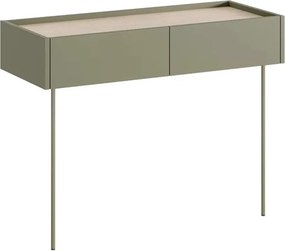 Consolă / masă de toaletă modernăcu două sertare Desin 2S - olive / Stejar nagano