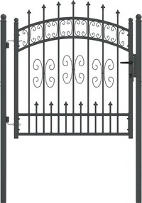 vidaXL Poartă din Gard cu Vârf de Lancă Gri 103 x 100 cm Oțel