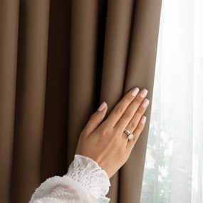 Draperie maro dimout (semi-opacă) 140x250 cm Carli Tie – Restilo