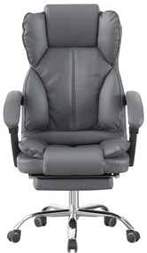 RESIGILAT- Scaun directorial, suport picioare, funcție recliner, SIB 818, piele ecologica, Gri