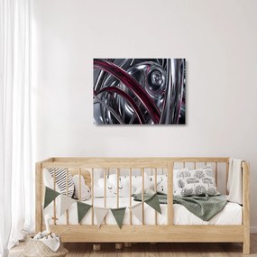 Tablou pe sticlă cu abstracție gri (70x50 cm)