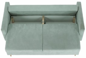 Canapea extensibilă, verde mentă textil Queens, AURELIA