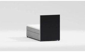 Pat gri deschis tapițat cu spațiu de depozitare cu somieră 80x200 cm Lena – Ropez