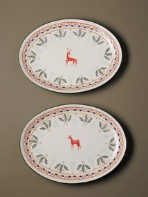 Set 2 platouri rotunde din ceramica, "Frimas"