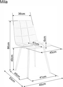 Scaun de masa din catifea bej MILA D