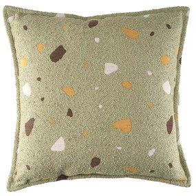 Pernă decorativă pentru copii verde cu tapițerie din țesătură bouclé/cu tapițerie din chenille Terrazzo Block – Wigiwama