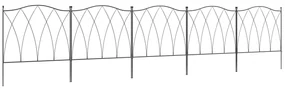 Outsunny Set Gard de Grădină cu 5 Panouri și Șnururi de Fixare, 305x62 cm, Negru | Aosom Romania