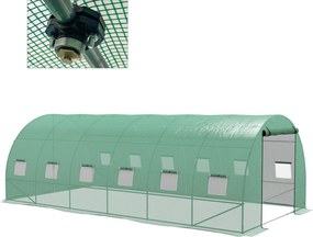 Outsunny Invernator de Tunel 6x3x2 m cu Sistem de Irigații Integrat 12 Ferestre cu Plasă și 1 Ușă Rulabilă Verde | Aosom Romania