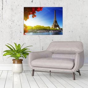 Tablou pe sticlă - toamna la Paris (70x50 cm)