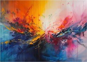 Tablou pe sticlă - Abstracție de culoare (70x50 cm)