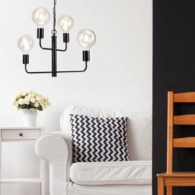 Lustră pe lanț ORLANDO 4xE27/60W/230V neagră