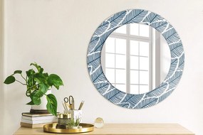 Oglinda rotunda rama cu imprimeu Frunze