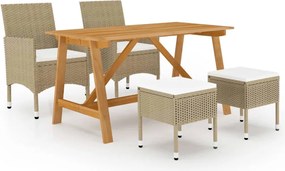 vidaXL Set mobilier de grădină, 5 piese, bej