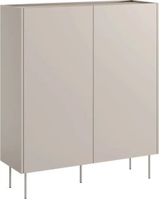Comodă înaltă Desin 120 cm cu două uși și sertare ascunse - casmir / stejar Nagano