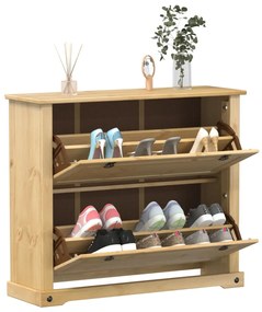 vidaXL Dulap pantofi "Corona", 99x32x85 cm, lemn masiv de pin