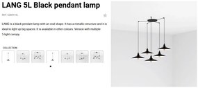 Lustra cu 5 Pendule design industrial LANG negru