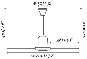 Ventilator de tavan FARO 33005 ECO INDUS d. 120 cm alb