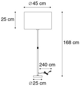 Lampă de podea auriu/alamă cu abajur negru/alb 47 cm - Parte