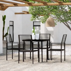 vidaXL Set de servit masa pentru grădină, 5 piese, negru