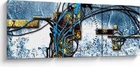Tablou abstract (cu ceas) (90x30 cm)