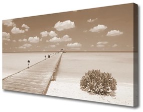 Tablou pe panza canvas Marea Podul Peisaj Sepia