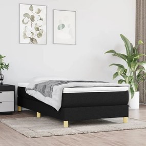 3120584 vidaXL Cadru de pat box spring, negru, 90x200 cm, textil