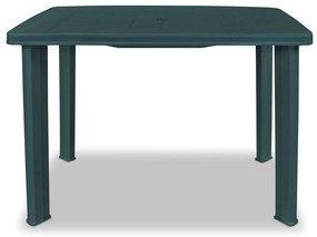 43593 vidaXL Masă de grădină, verde, 101 x 68 x 72 cm, plastic