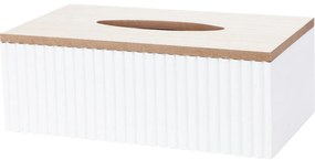 Cutie pentru batiste Stripes alb, 25 x 13,5 x 9 cm