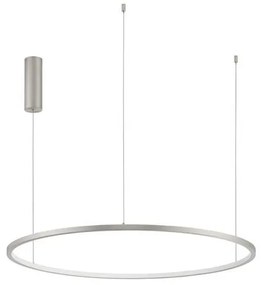 Lustra LED suspendata design modern circular TARQUIN D-80cm argintie