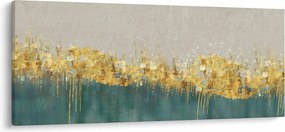 Tablou - Textura cu decor auriu (120x50 cm)