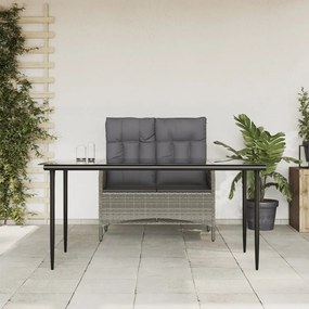 vidaXL Set mobilier de grădină cu perne, 2 piese, gri, poliratan