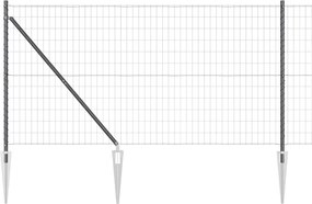 vidaXL Gard cu Stâlp Gri 1,2 x 25 m Oțel și PVC