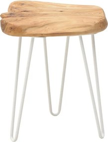 Masa de cafea decorativa din lemn Savana White