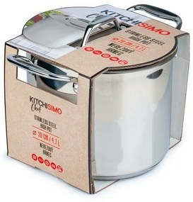 Oală din inox cu capac Kitchisimo Chef, 4,7 l, 20 cm