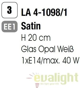 Veioza / Lampa de masa clasica Tulpo LA 4-1098/1 satin OR