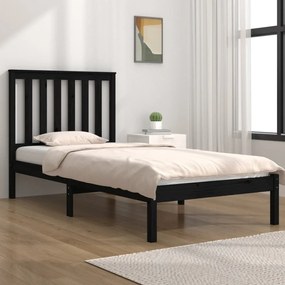3103837 vidaXL Cadru de pat, 100x200 cm, negru, lemn masiv de pin