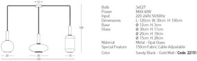 Lustra suspendata design modern Barab auriu, alb opal