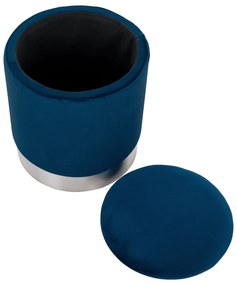 Taburet, catifea albastru Velvet/crom argintiu, DARON