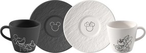 Ceașcă și farfurie espresso Manufacture Rock - Mickey Mouse, 4 buc - Villeroy & Boch